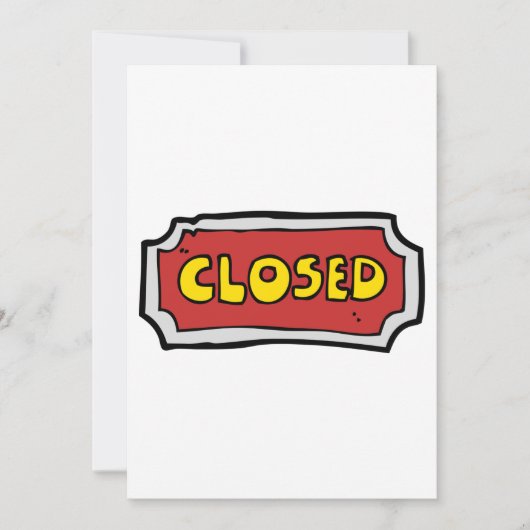 Geel en rood gesloten teken kaart (Voorkant)