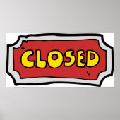 Geel en rood gesloten teken poster (Voorkant)