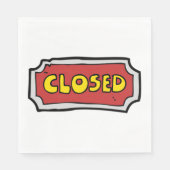Geel en rood gesloten teken servet (Voorkant)