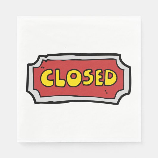 Geel en rood gesloten teken servet (Voorkant)