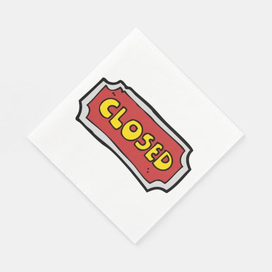 Geel en rood gesloten teken servet (Hoek)