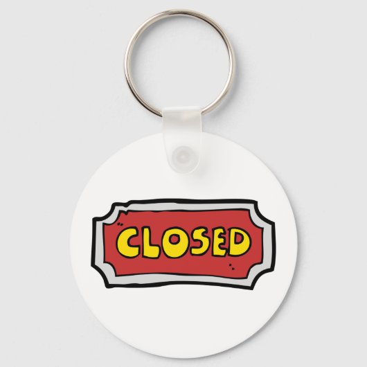 Geel en rood gesloten teken sleutelhanger (Voorkant)