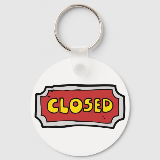 Geel en rood gesloten teken sleutelhanger (Achterkant)