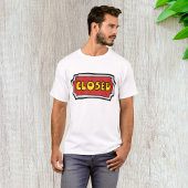 Geel en rood gesloten teken t-shirt