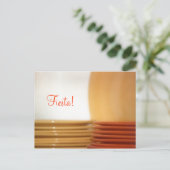 Geel en rood gestapelde Borden Briefkaart (Staand voorkant)