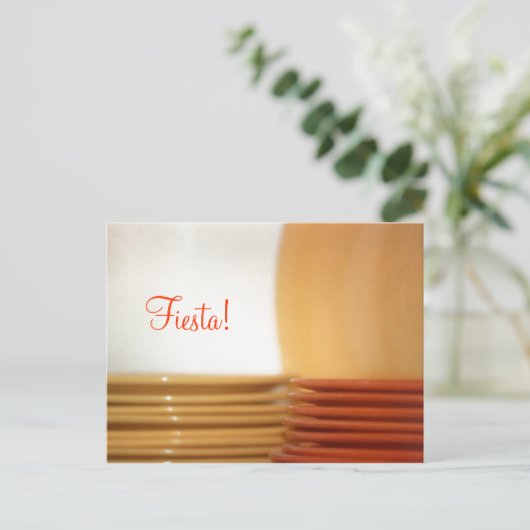 Geel en rood gestapelde Borden Briefkaart (Staand voorkant)