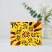 Geel en rood gestreept Gerbera Daisy Sunflower Briefkaart (Staand voorkant)