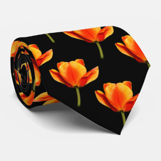 Geel-en-rood gestreept tulpen stropdas