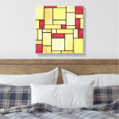 Geel en Rood Glas in lood (12x12) Canvas (Insitu (Slaapkamer))