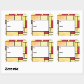 Geel en Rood Glas in lood Cadeau Label Stickers (Vel)