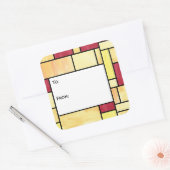 Geel en Rood Glas in lood Cadeau Label Stickers (Envelop)