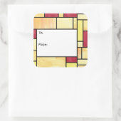 Geel en Rood Glas in lood Cadeau Label Stickers (Tas)