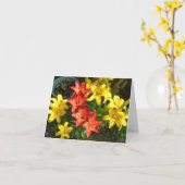 Geel en rood Lily Flower Photo Design Greet Kaart (Gele Bloem)