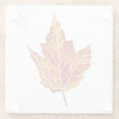 Geel en rood Maple Leaf Glass Onderzetter (Achterkant)