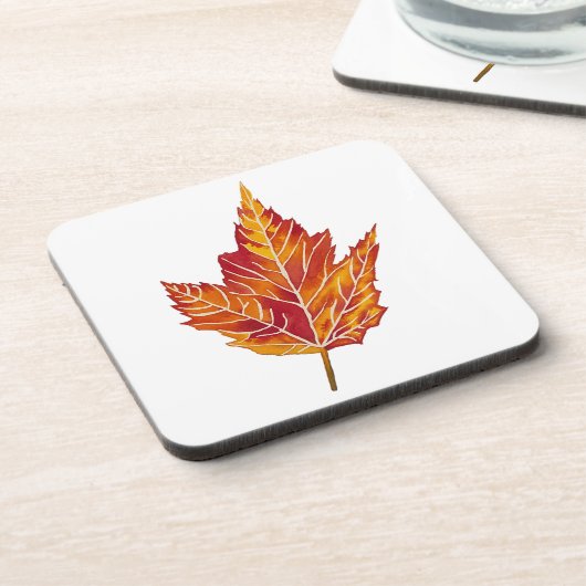 Geel en rood Maple Leaf Onderzetter (Linkerzijde)