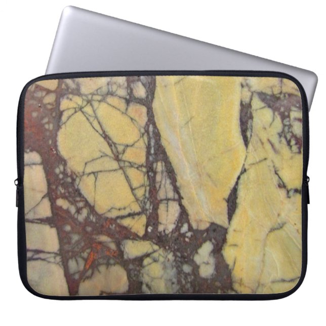 Geel en rood marmer van de Minerale Foto Agate Laptop Sleeve (Voorkant)