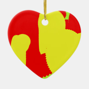 geel en rood mengen zich samen tot abstracte kunst keramisch ornament