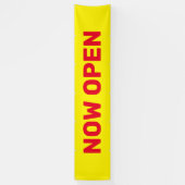 Geel en rood nu Open Sign Banner (Verticaal)