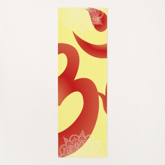 Geel en rood Om Mandala Yoga Mat (Voorkant)