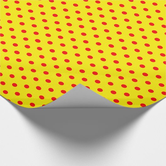 Geel en rood pokdots, verpakt papier (Hoek)