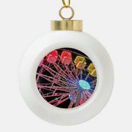 Geel en rood reuzenrad keramische bal ornament