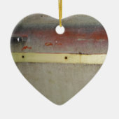 Geel en rood, rood, blauw keramisch ornament (Voorkant)