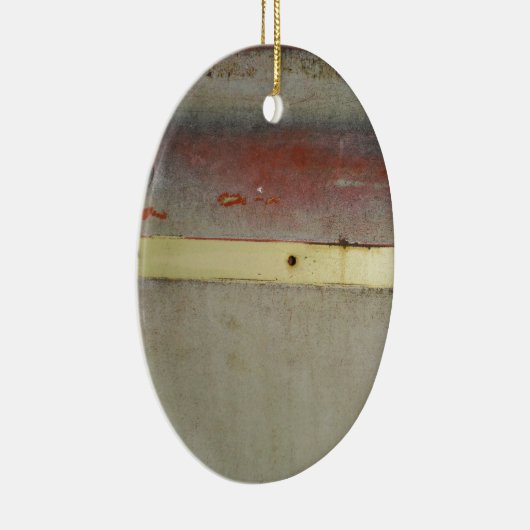 Geel en rood, rood, blauw keramisch ornament (Rechts)