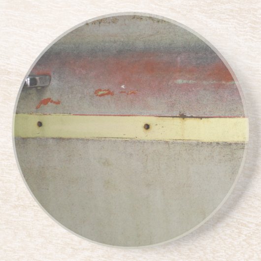 Geel en rood, rood, blauw zandsteen onderzetter (Voorkant)