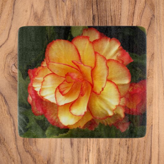 Geel en rood Tuberous Begonia Floral Snijplank