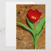 Geel en rood Tulip Briefpapier (Voorkant / Achterkant)