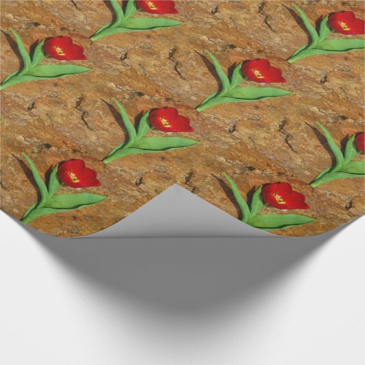 Geel en rood Tulip Cadeaupapier (Hoek)