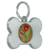 Geel en rood Tulip Huisdieren Naamplaatje (Voorkant Links)