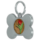 Geel en rood Tulip Huisdieren Naamplaatje (Voorkant Rechts)