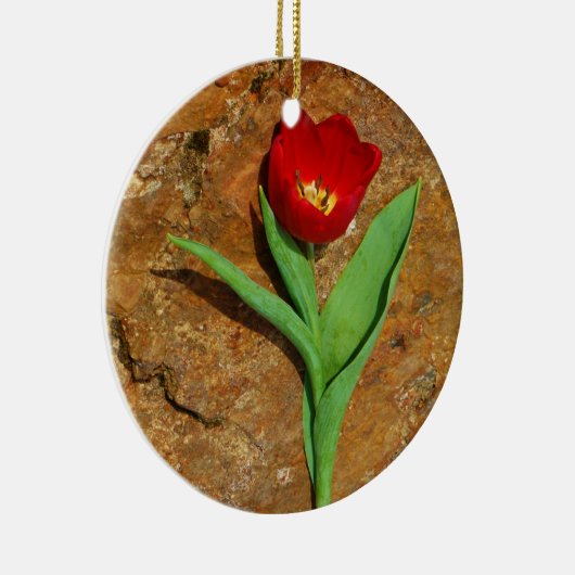 Geel en rood Tulip Keramisch Ornament (Rechts)