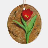 Geel en rood Tulip Keramisch Ornament (Links)