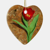 Geel en rood Tulip Keramisch Ornament (Rechts)