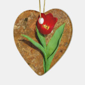 Geel en rood Tulip Keramisch Ornament (Links)