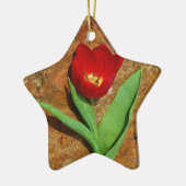 Geel en rood Tulip Keramisch Ornament (Links)