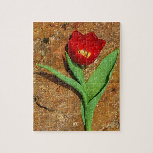 Geel en rood Tulip Legpuzzel (Verticaal)