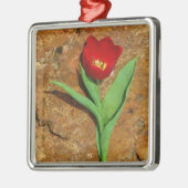 Geel en rood Tulip Metalen Ornament (Links)