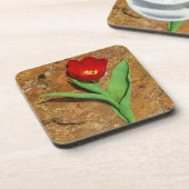 Geel en rood Tulip Onderzetter (Linkerzijde)