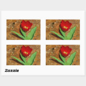 Geel en rood Tulip Rechthoekige Sticker (Vel)