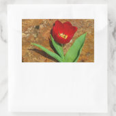 Geel en rood Tulip Rechthoekige Sticker (Tas)