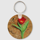 Geel en rood Tulip Sleutelhanger (Voorkant)