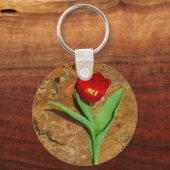 Geel en rood Tulip Sleutelhanger (Voorkant)
