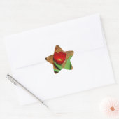 Geel en rood Tulip Ster Sticker (Envelop)