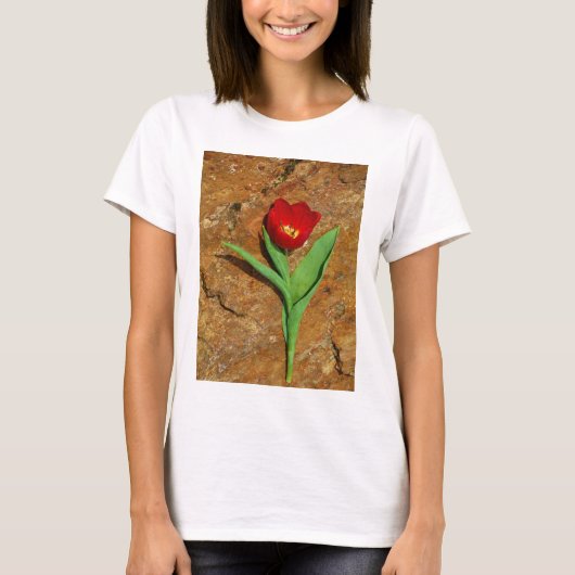 Geel en rood Tulip T-shirt (Voorkant)