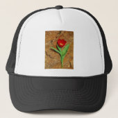 Geel en rood Tulip Trucker Pet (Voorkant)