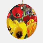 Geel en rood Tulips keramisch Ornament (Links)