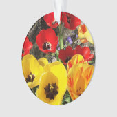 Geel en rood Tulpen Acrylversiering Ornament (voorkant)